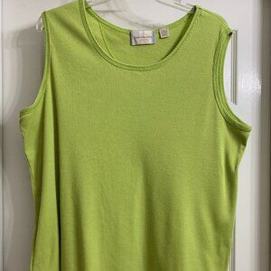 Capistrano Women's Lime Green Sleeveless Shirt, Size 26/28
